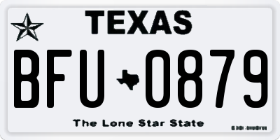TX license plate BFU0879