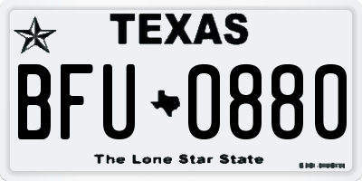 TX license plate BFU0880