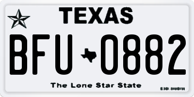 TX license plate BFU0882
