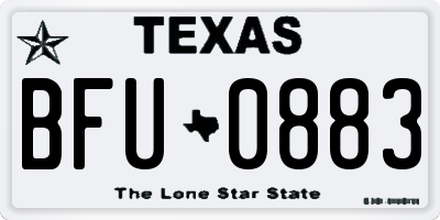 TX license plate BFU0883