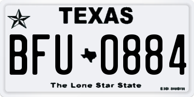 TX license plate BFU0884