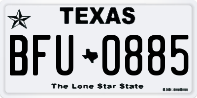 TX license plate BFU0885