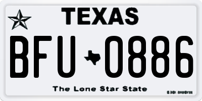 TX license plate BFU0886