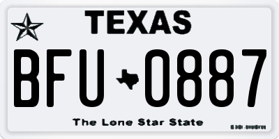 TX license plate BFU0887