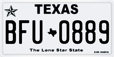 TX license plate BFU0889