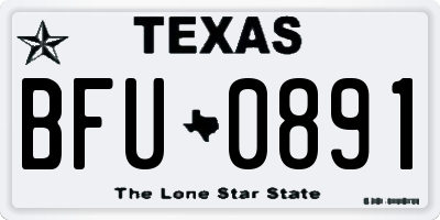 TX license plate BFU0891