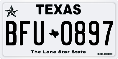 TX license plate BFU0897