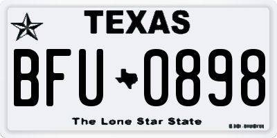 TX license plate BFU0898