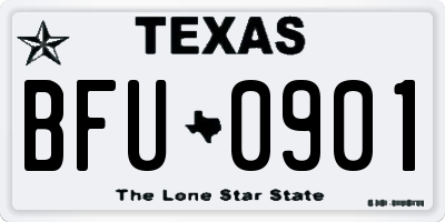 TX license plate BFU0901