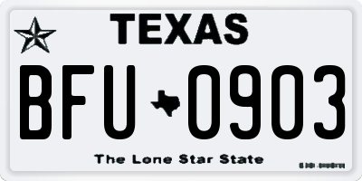 TX license plate BFU0903