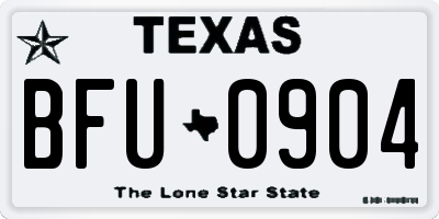 TX license plate BFU0904