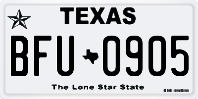 TX license plate BFU0905