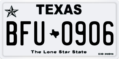TX license plate BFU0906