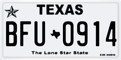 TX license plate BFU0914