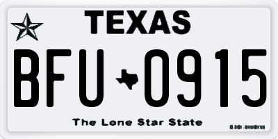 TX license plate BFU0915