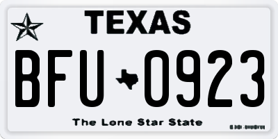 TX license plate BFU0923