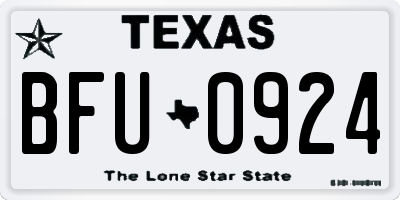 TX license plate BFU0924