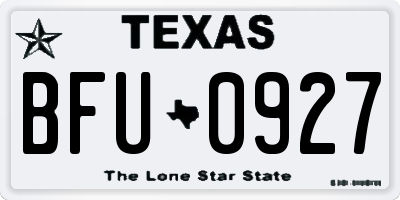 TX license plate BFU0927