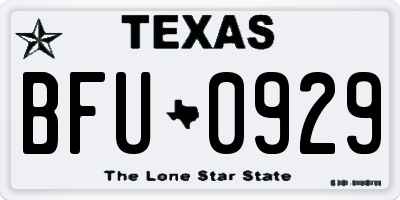 TX license plate BFU0929