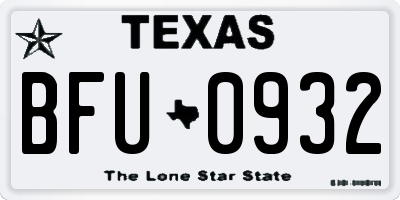 TX license plate BFU0932