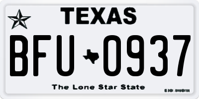 TX license plate BFU0937