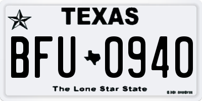TX license plate BFU0940