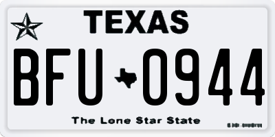 TX license plate BFU0944