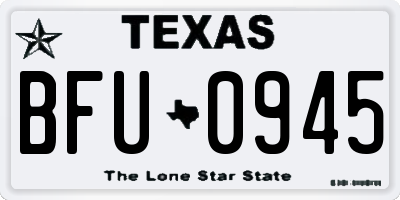 TX license plate BFU0945