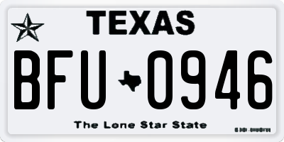 TX license plate BFU0946