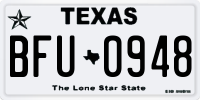 TX license plate BFU0948