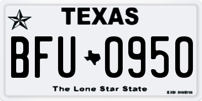 TX license plate BFU0950