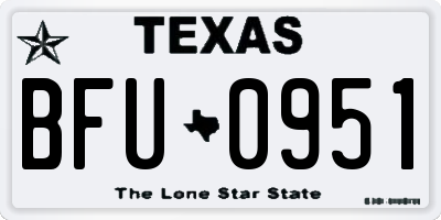 TX license plate BFU0951