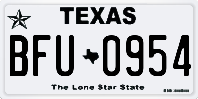 TX license plate BFU0954