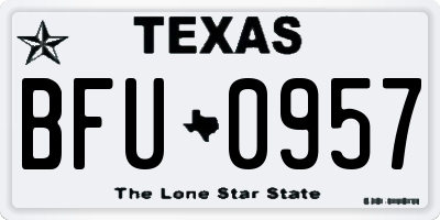 TX license plate BFU0957