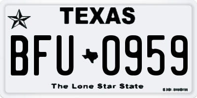 TX license plate BFU0959