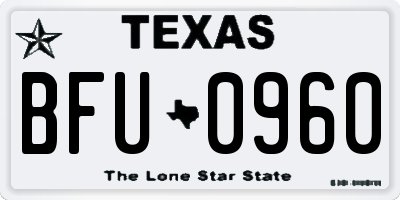 TX license plate BFU0960
