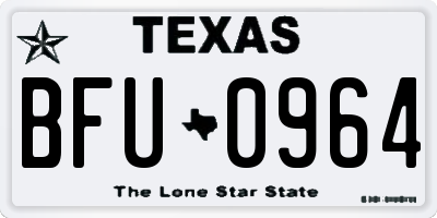 TX license plate BFU0964