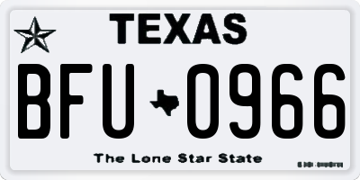 TX license plate BFU0966