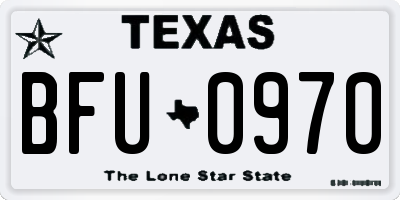 TX license plate BFU0970