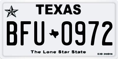 TX license plate BFU0972