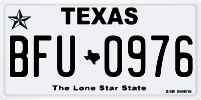 TX license plate BFU0976