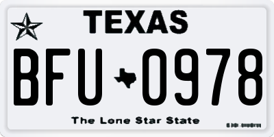 TX license plate BFU0978