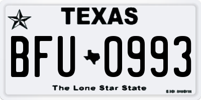 TX license plate BFU0993