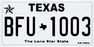 TX license plate BFU1003