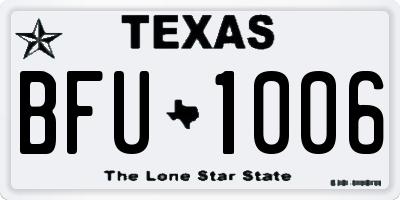 TX license plate BFU1006