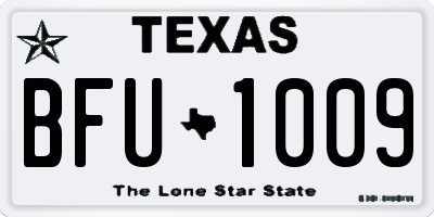 TX license plate BFU1009