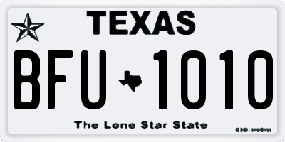 TX license plate BFU1010