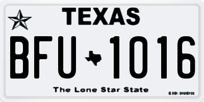 TX license plate BFU1016