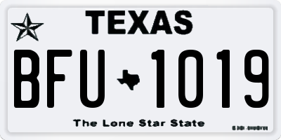 TX license plate BFU1019