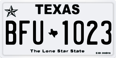 TX license plate BFU1023